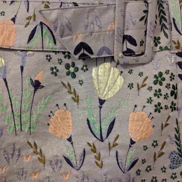 Beautiful brocade midi skirt with matching belt, wedding guest floral print - Picture 11 of 12